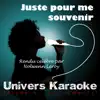 Univers Karaoké - Juste pour me souvenir (Rendu célèbre par Nolwenn Leroy) [Version karaoké] - Single